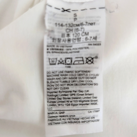 Gap Factory Dry Fit Girls T Shirt White Star Graphic Size S - Picture 4 of 5